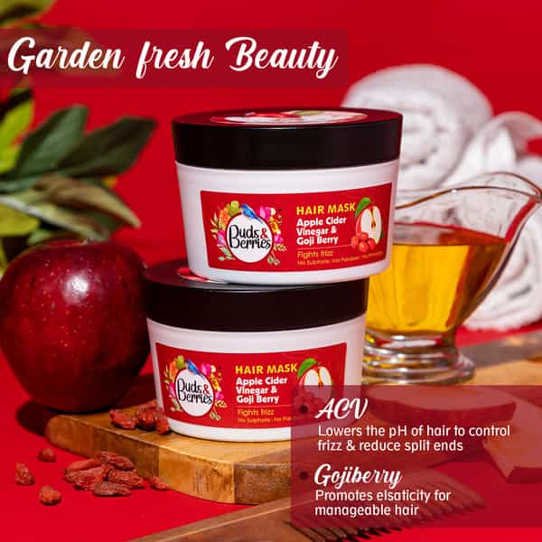 Buds & Berries Frizz Control Hair Mask With Apple Cider Vinegar And Goji Berry (200 Ml)