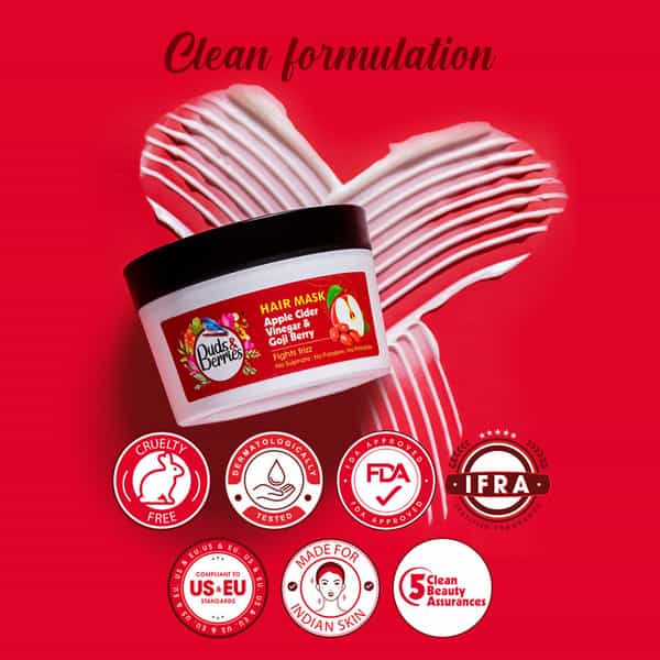 Buds & Berries Frizz Control Hair Mask With Apple Cider Vinegar And Goji Berry (200 Ml)