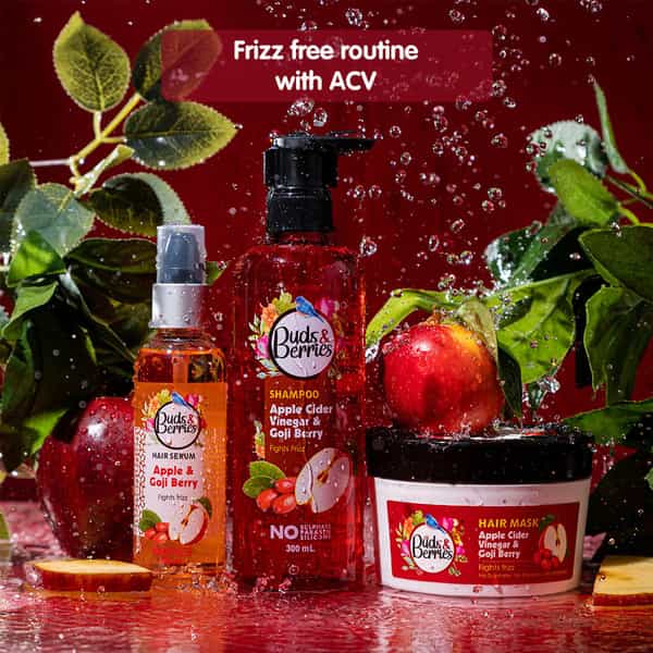 Buds & Berries Frizz Control Hair Mask With Apple Cider Vinegar And Goji Berry (200 Ml)