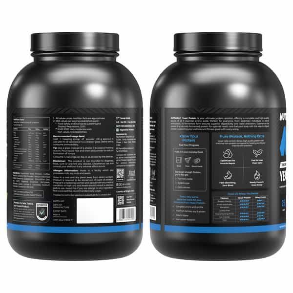 Nutrabay Yeast Protein Powder Cold Coffee 25G Protein & 6.7G Bcaa Per Scoop Jar 2 Kg