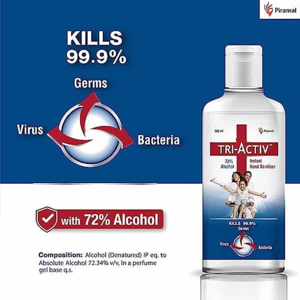 Tri-Activ Instant Hand Sanitizer 500Ml (Pack Of 2)