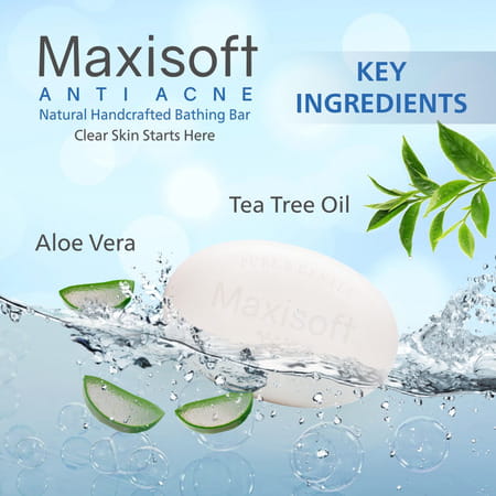 Maxisoft Anti Acne | Natural Handcrafted | Bar | 75 Gm | Pack Of 6