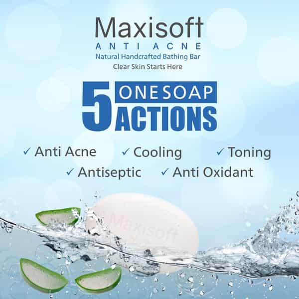 Maxisoft Anti Acne | Natural Handcrafted | Bar | 75 Gm | Pack Of 6