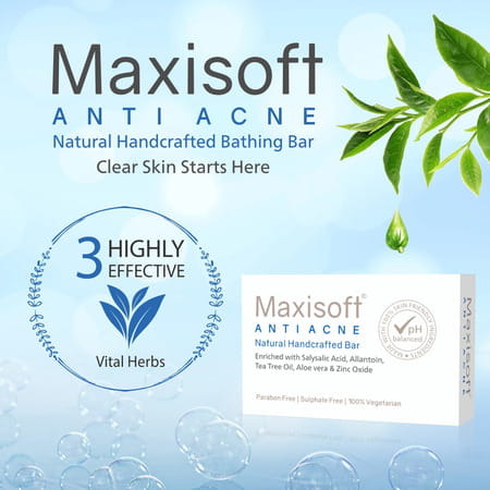 Maxisoft Anti Acne | Natural Handcrafted | Bar | 75 Gm | Pack Of 6