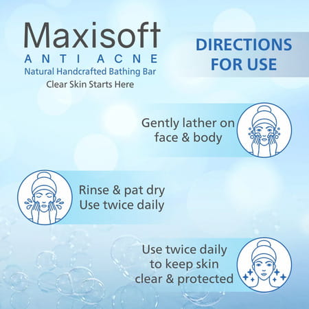 Maxisoft Anti Acne | Natural Handcrafted | Bar | 75 Gm | Pack Of 6