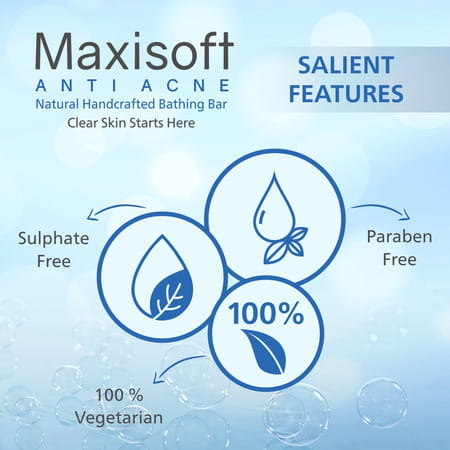 Maxisoft Anti Acne | Natural Handcrafted | Bar | 75 Gm | Pack Of 6