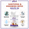 Petvit Cleansing & Grooming Wipes For Dog And Cat Enriched With Aloe Vera - 50 Wipes | Pack Of 2