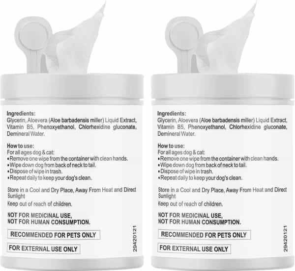 Petvit Cleansing & Grooming Wipes For Dog And Cat Enriched With Aloe Vera - 50 Wipes | Pack Of 2