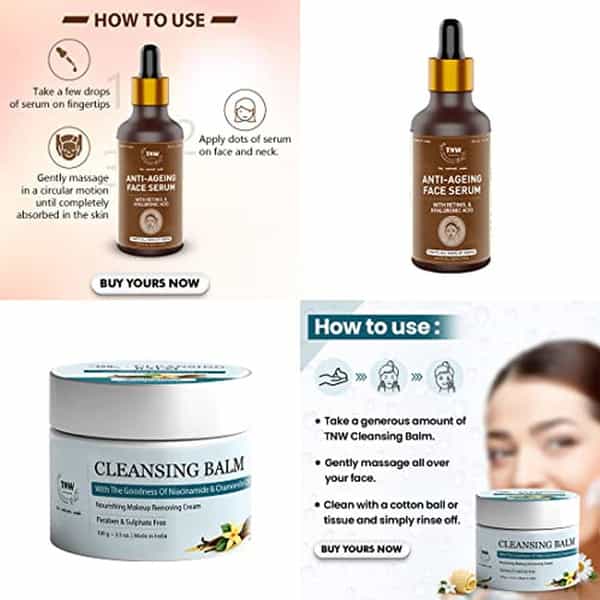 Tnw The Natural Wash Anti-Ageing Face Serum And Cleansing Balm For Healthy & Flawless Skin