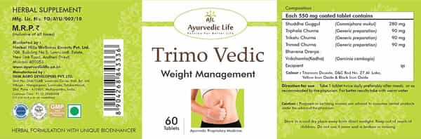 Al-Ayurvedic Life Trimo Vedic - 60 Tablets Pack Of 4