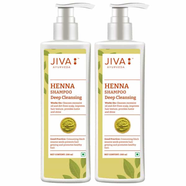 Jiva Heena Shampoo| Deep Cleansing Heena Shampoo For Long | Healthy & Strong Hair - 200Ml(Pack 2)