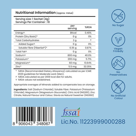Supply6 Salts | Electrolyte Mix | Zero Added Sugar | (3 Servings | Blue Raspberry)