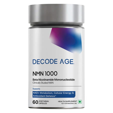 Decode Age Nmn Supplement | 99.9% Pure Beta Nmn | Nad+ Booster For Energy | 1000mg | Veg - 60n