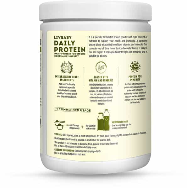 Liveasy Wellness Daily Protein - Provides Energy & Vitality - Jar Of 400 Gram