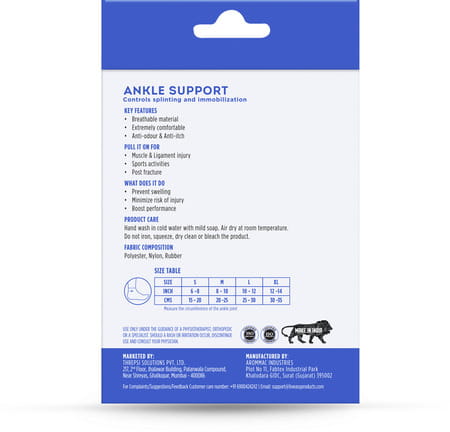 Liveasy Ankle Support - Prevents Swelling - Boosts Performance - Size Medium 1 Nos