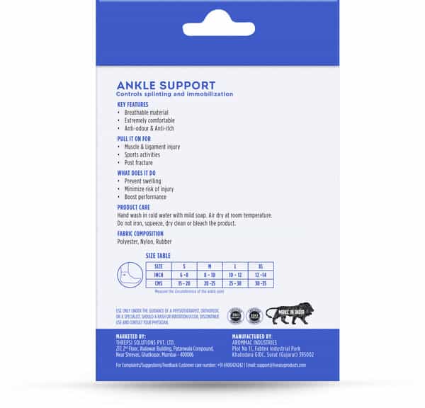Liveasy Ankle Support - Prevents Swelling - Boosts Performance - Size Medium 1 Nos
