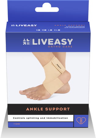 Liveasy Ankle Support - Prevents Swelling - Boosts Performance - Size Medium 1 Nos