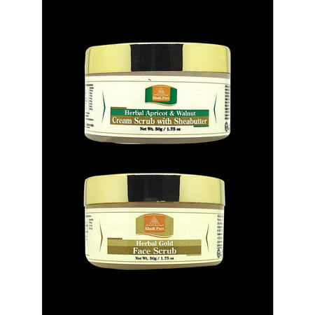 Khadi Pure Herbal Apricot & Walnut & Gold Face Scrub Face Scrub (50g) Pack Of 2 (100g)