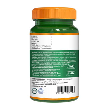 Pure Nutrition Curcumin With C3 Complex L Curcumin Capsules To Boost Joint Health L - 60 Veg Caps