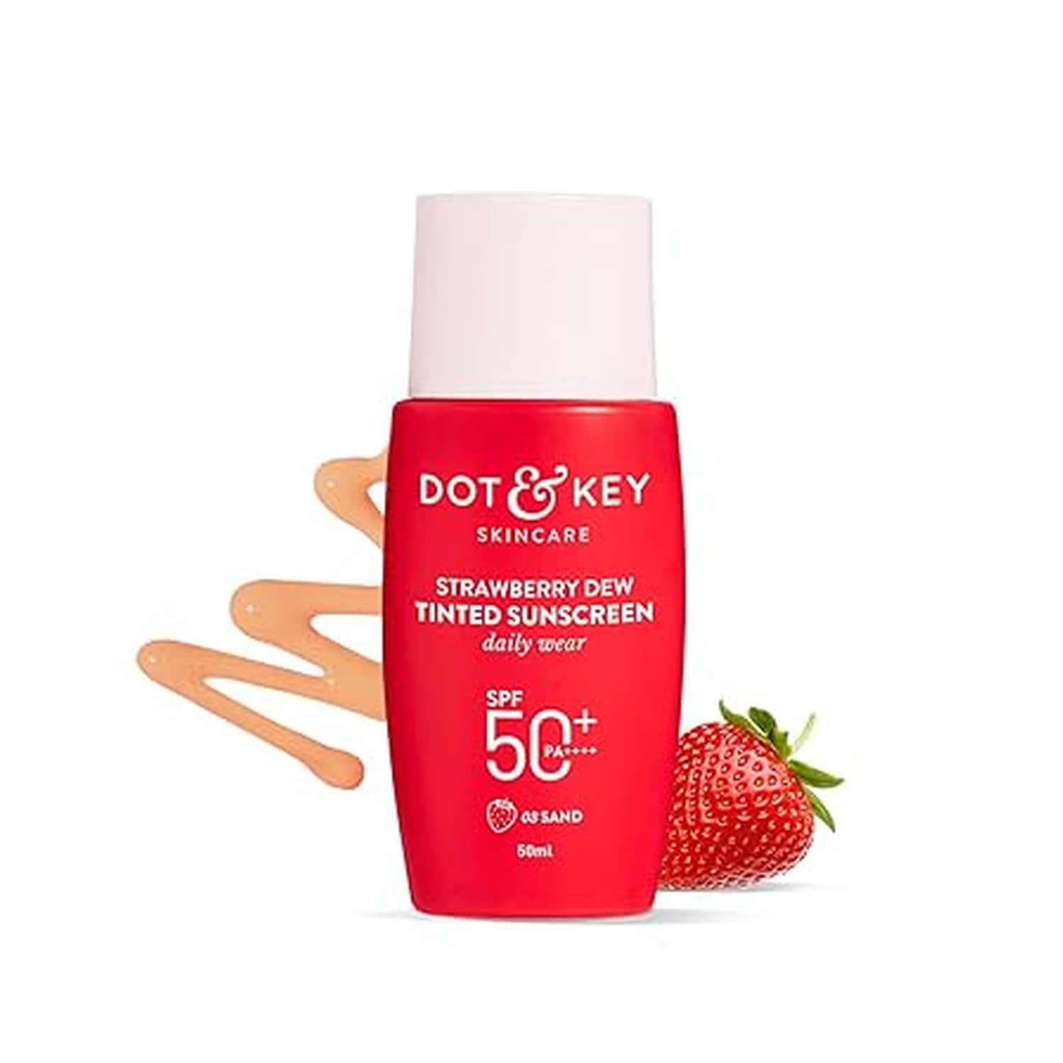 Dot & Key Strawberry Dew Tinted Sunscreen Spf 50+ Pa++++ - 03 Sand | Uva & Uvb - 50ml
