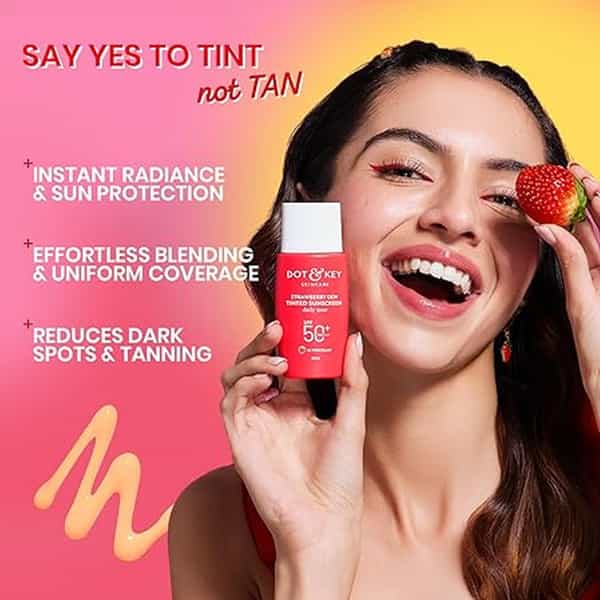 Dot & Key Strawberry Dew Tinted Sunscreen Spf 50+ Pa++++ - 03 Sand | Uva & Uvb - 50Ml