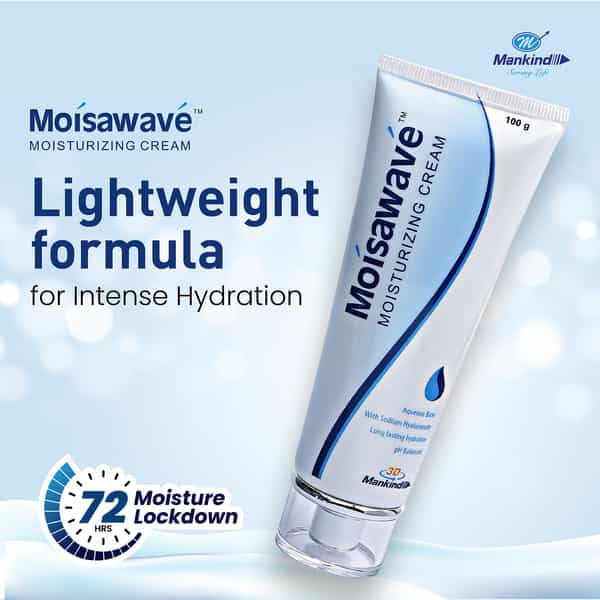 Mankind Moisawave Cream | Lightweight | 72H Moisture Lockdown | For All Skin Type | 100G