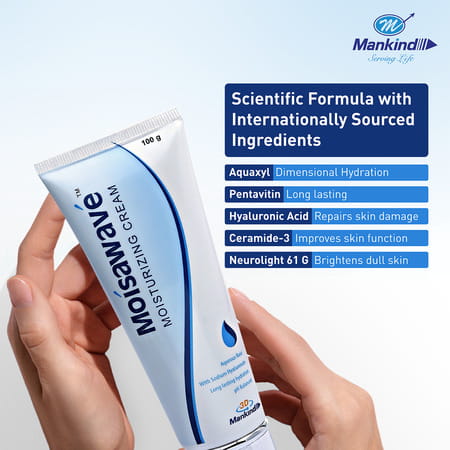 Mankind Moisawave Cream | Lightweight | 72h Moisture Lockdown | For All Skin Type | 100g