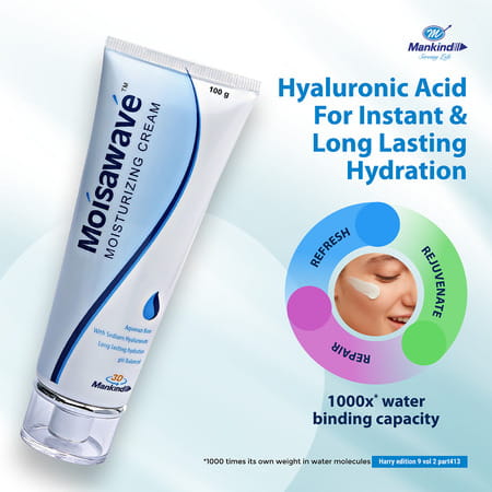Mankind Moisawave Cream | Lightweight | 72h Moisture Lockdown | For All Skin Type | 100g