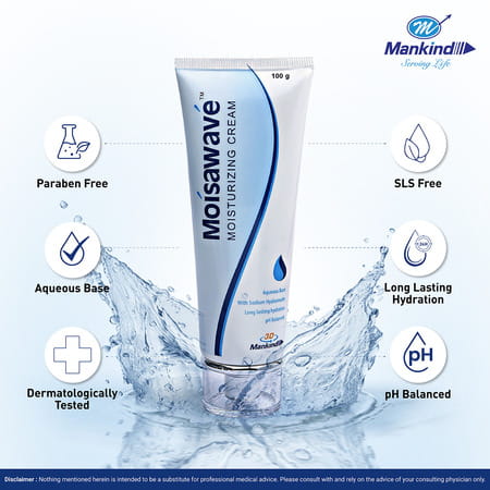 Mankind Moisawave Cream | Lightweight | 72h Moisture Lockdown | For All Skin Type | 100g