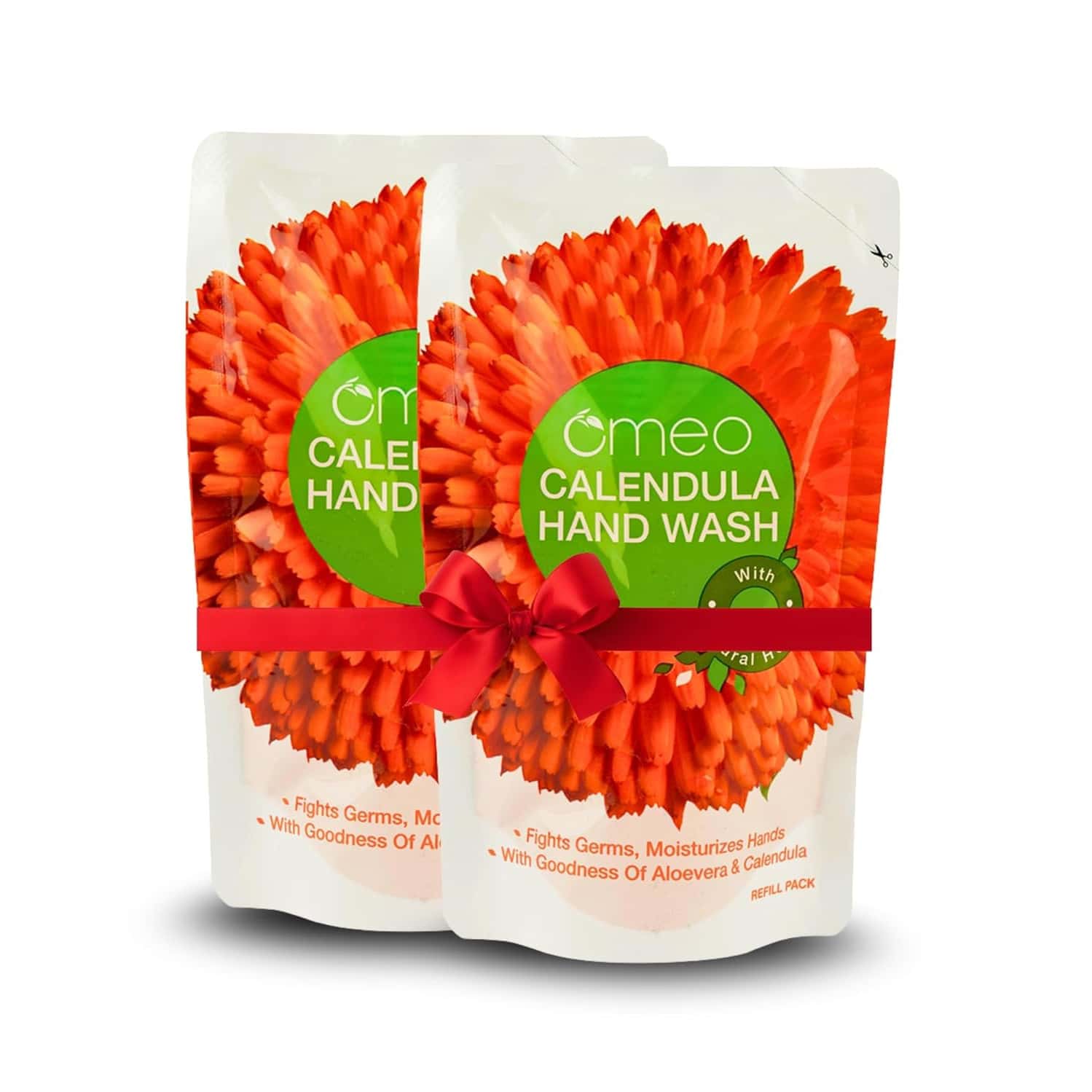 Omeo Calendula Hand Wash Refill Pouch With Aloe Vera & Calendula Extract - 180ml (set Of 2)