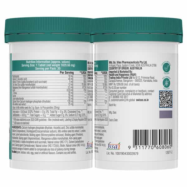 Swisse Beauty Vegan Collagen Builder Tablet 30 No's