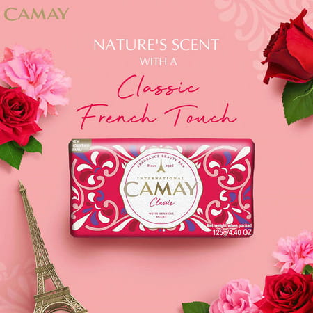 Camay Classic Carnations & Roses Beauty Soap With Indulging French Fragrance | 125G