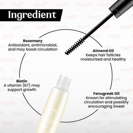 Tnw The Natural Wash Lash & Brow Growth Oil | Biotin & Rosemary For Fuller Hair 12 Ml