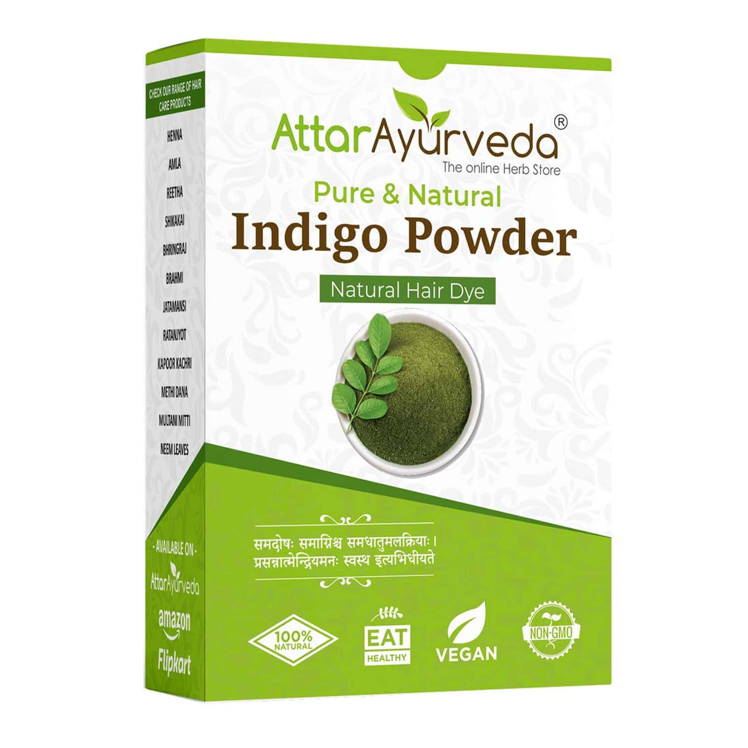 Attar Ayurveda Indigo Powder For Black Hair (200 Grams)
