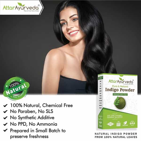 Attar Ayurveda Indigo Powder For Black Hair (200 Grams)