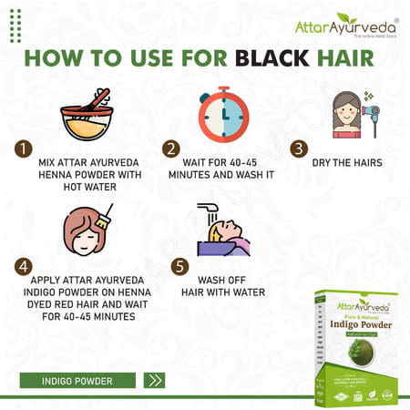 Attar Ayurveda Indigo Powder For Black Hair (200 Grams)