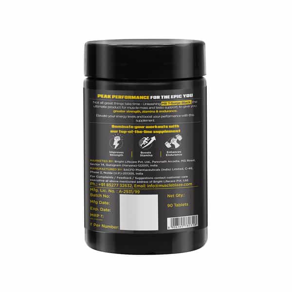 Muscleblaze Koshaveda T - Surge Black (90 Tablets) | Testosterone Booster For Men