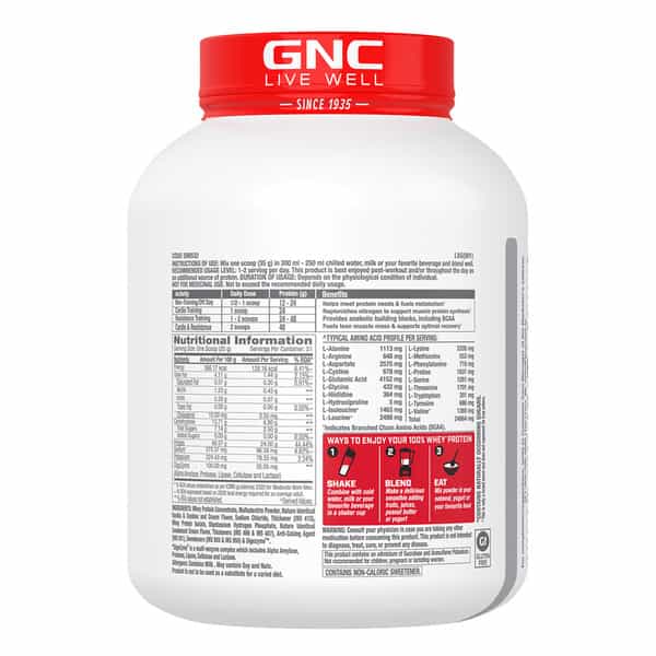 Gnc Pro Performance 100% Whey Protein Powder | 1.8 Kg | 24G Protein | 5.5 Grams Bcaa | Vanilla Cream