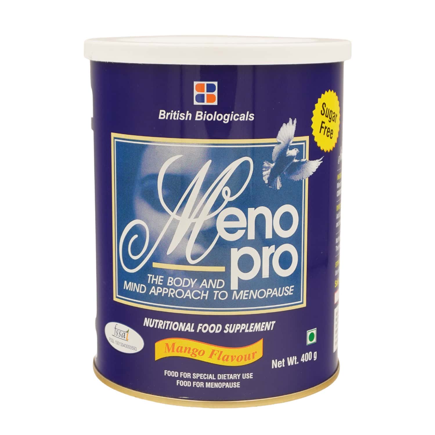Meno Pro Mango Flavour Sugar Free Oral Powder Tin Of 400gm