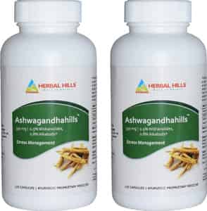 Herbal Hills Ashwagandha Capsules Ashwagandhahills 120 Capsule (pack Of 2)