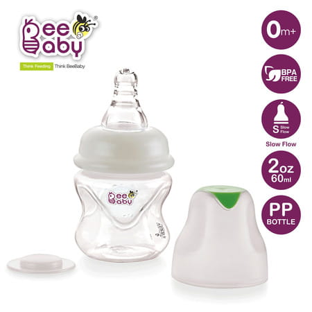 Beebaby Comfort Slim Neck With Anti-colic Silicone Nipple 2 Oz Baby Green Feeding Bottle 60 Ml