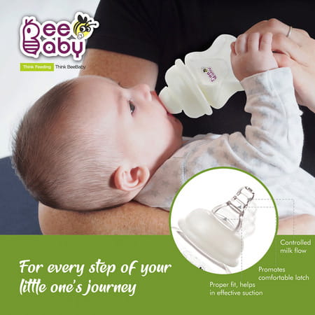 Beebaby Comfort Slim Neck With Anti-Colic Silicone Nipple 2 Oz Baby Green Feeding Bottle 60 Ml