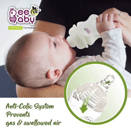 Beebaby Comfort Slim Neck With Anti-Colic Silicone Nipple 2 Oz Baby Green Feeding Bottle 60 Ml