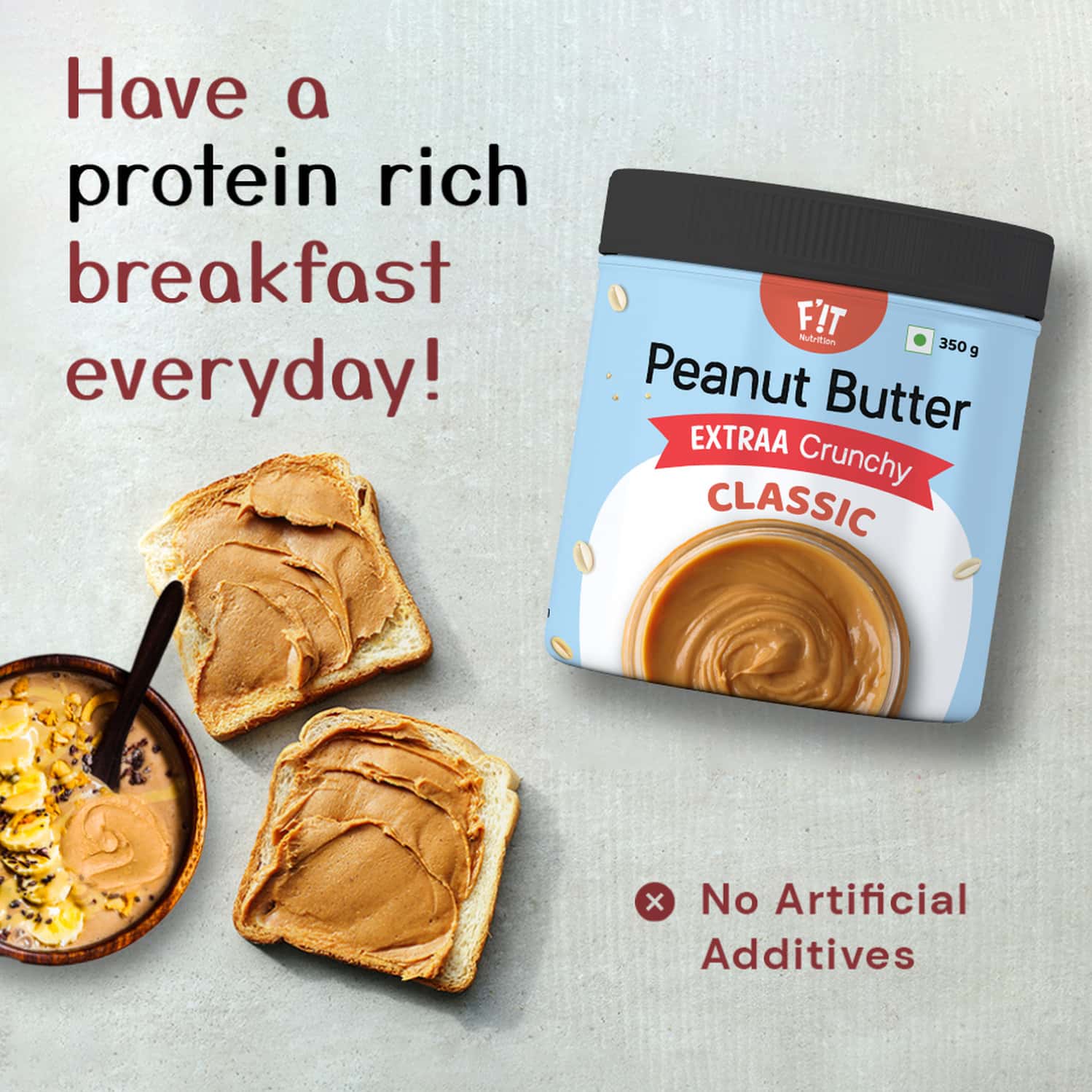 Buy F'!T CLASSIC PEANUT BUTTER EXTRAA CRUNCHY, RICH IN PROTEIN GLUTEN