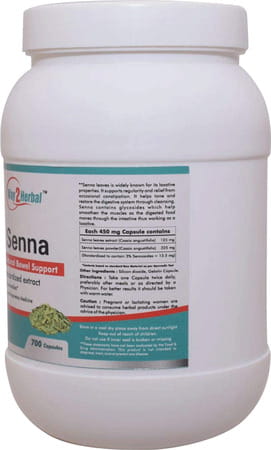 Way2herbal Senna Leaves Capsules 450mg - 700 Caps Value Pack