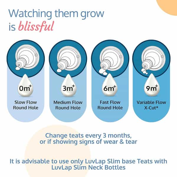 Luvlap Anti-Colic Slim/Regular Neck Essential Baby Feeding Bottle 125Ml Bpa Free