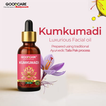 Goodcare Kumkumadi Face Oil 30Ml | Saffron, Lotus & Sandalwood | Brightens, Evens Tone & Fades Spots