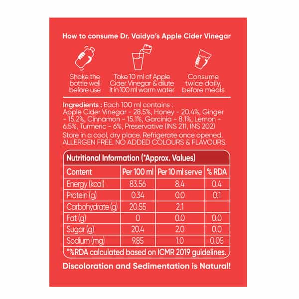 Dr. Vaidya's Apple Cider Vinegar | 450Ml Pack Of 2