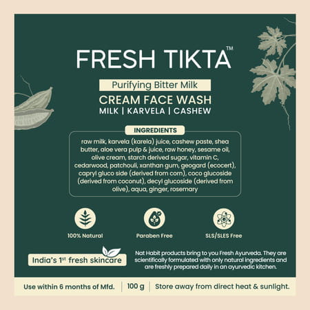 Nat Habit Acne Control & Glowing Skin Purifying Bitter Milk Face Wash (100g)
