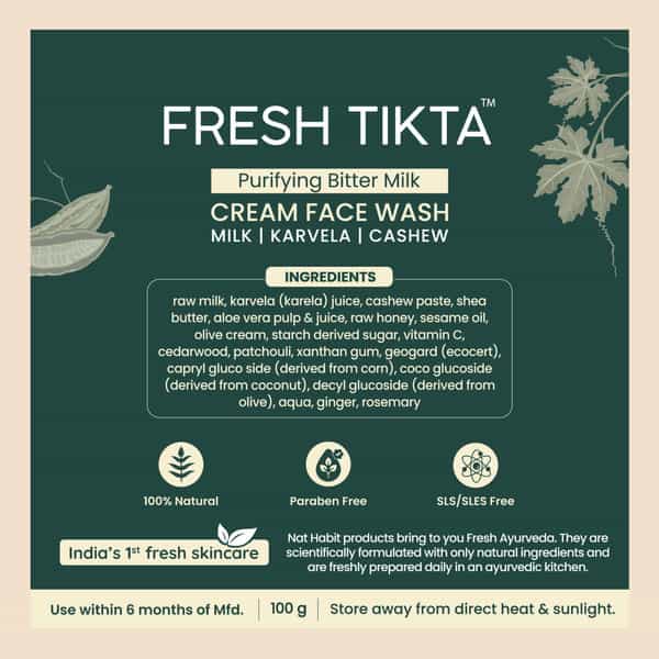 Nat Habit Acne Control & Glowing Skin Purifying Bitter Milk Face Wash (100G)